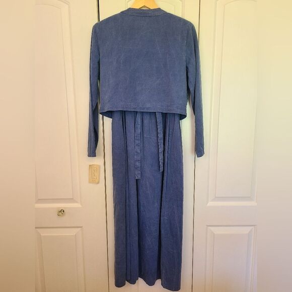 Vintage D. Frank 2 PC Sleeveless Denim  Tie Back Maxi Dress with Jacket Size 10 - Picture 11 of 16